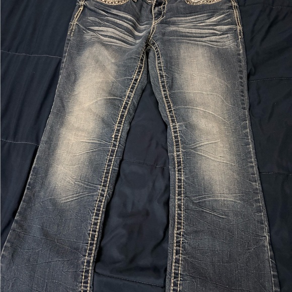 Ariya Denim - Ariya Women's Boot Cut Jeans in Faded Dark Blue Wash